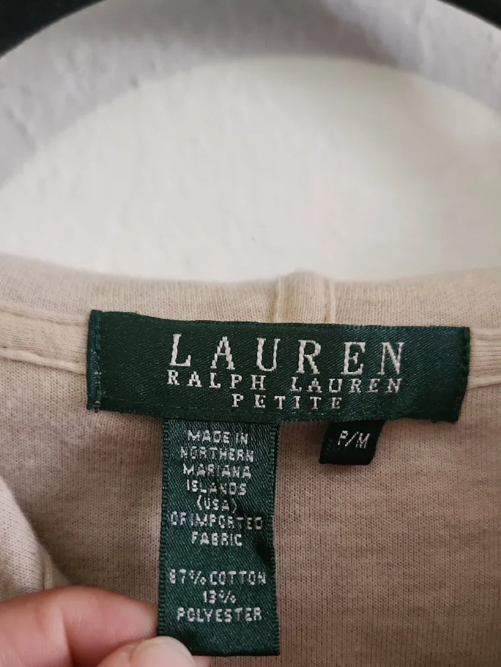 90s Lauren Ralph Lauren Petite Vintage Tan Hooded Button Jacket P/M